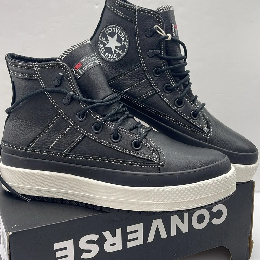 Converse WMNS Leather High-Tops A08555C CTAS EQUIP WP HI
BLACK/BLACK/VINTAGE WHT - Picture 7 of 16